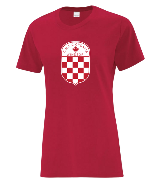 C.N.S.C. Windsor Croatia Ladies Cotton T-Shirt with Printed Logo