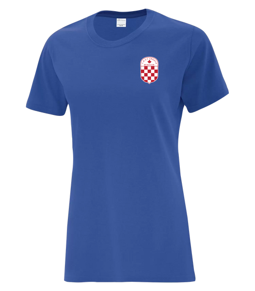 C.N.S.C. Windsor Croatia Ladies Cotton T-Shirt with Printed Left Chest Logo