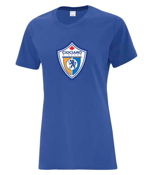 Ciociaro Soccer Crest Ladies Cotton T-Shirt with Printed logo
