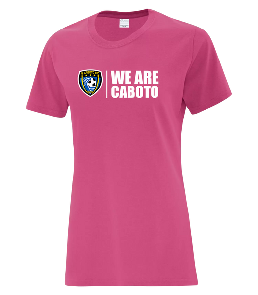 "We Are Caboto" Ladies Cotton T-Shirt with Printed logo