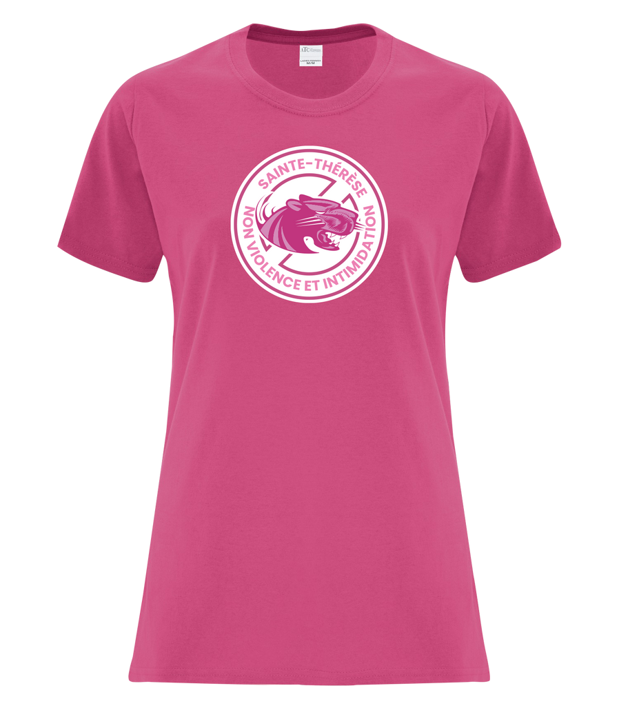 Pantheres "non violence et intimidation" Ladies Tee with Printed Logo