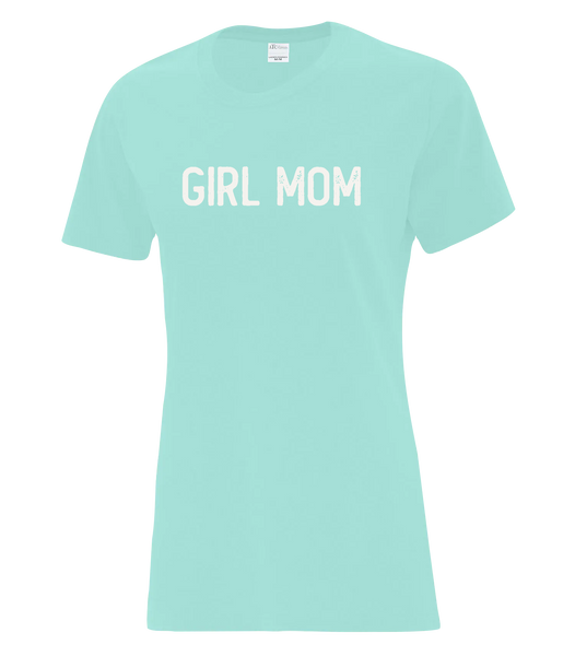 "Girl Mom" Ladies Cotton T-Shirt with Printed Logo