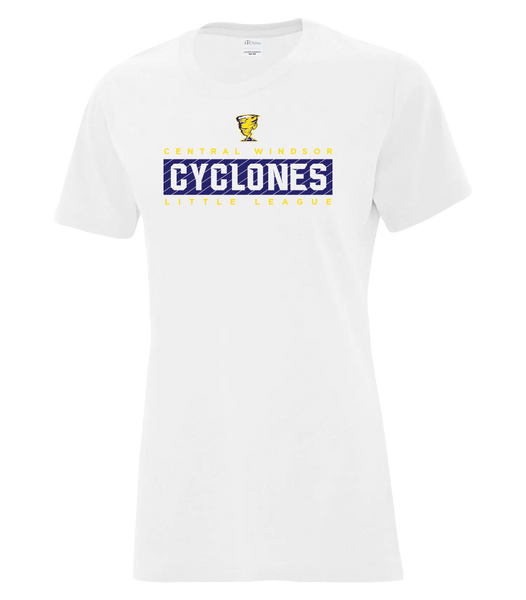 Cyclones Ladies Cotton T-Shirt with Printed Logo
