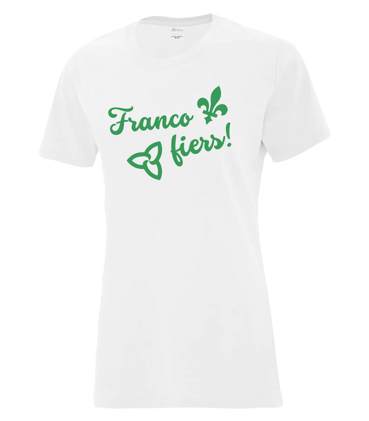 "Franco Fiers Script" Ladies Cotton T-Shirt with Printed logo