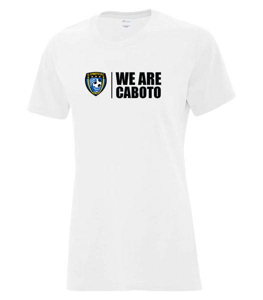 "We Are Caboto" Ladies Cotton T-Shirt with Printed logo