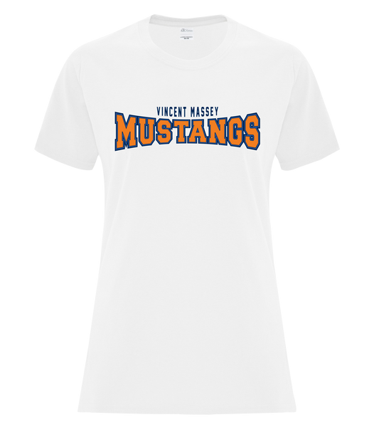 Vincent Massey Ladies Cotton T-Shirt with Printed Logo