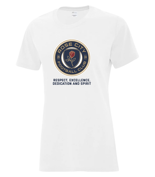 Rose City Football Club Ladies Cotton T-Shirt with Printed Logo