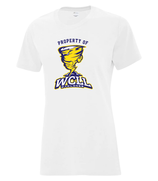 "Property of WCLL" Ladies Cotton T-Shirt with Printed Logo