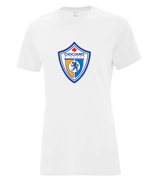 Ciociaro Soccer Crest Ladies Cotton T-Shirt with Printed logo