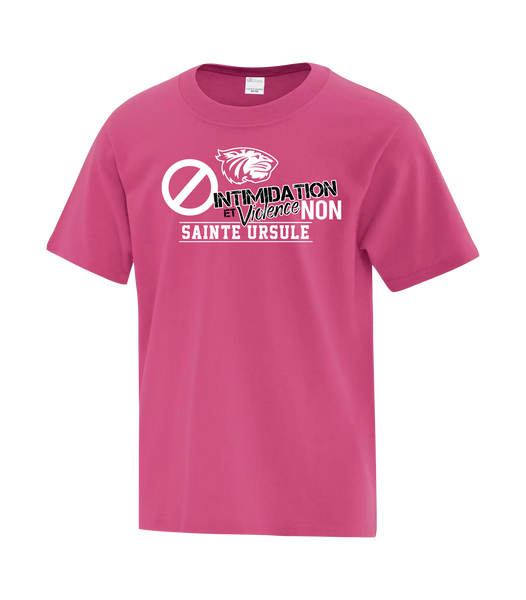 Sainte-Ursule "Intimidation et Violence Non" Youth Cotton T-Shirt with Printed logo