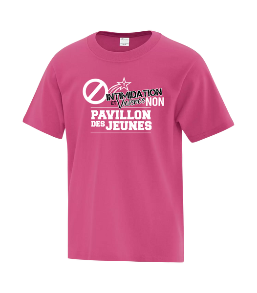 Pavillon Des Jeunes "Intimidation et Violence Non" Youth Cotton T-Shirt with Printed logo