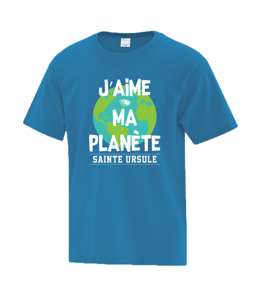 Sainte-Ursule "J'aime Ma Planète" Youth Cotton T-Shirt with Printed logo