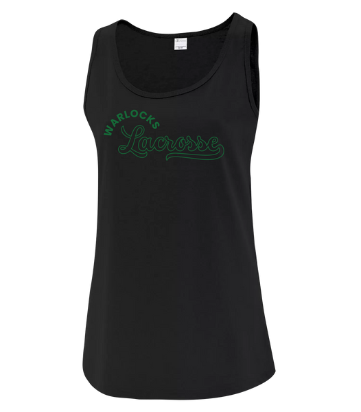 Warlocks Lacrosse Script Ladies Cotton Tank Top