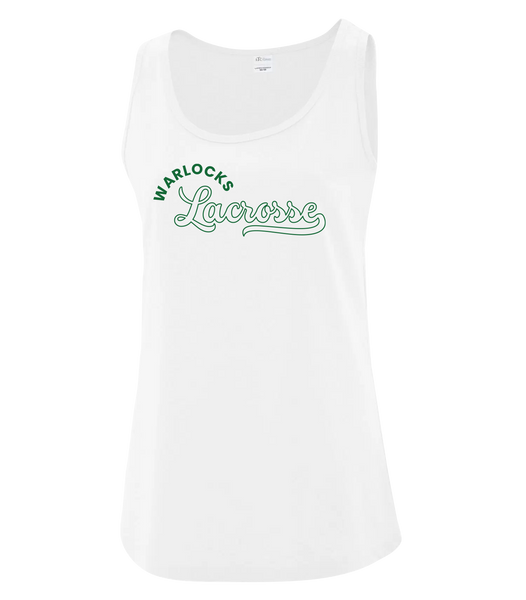 Warlocks Lacrosse Script Ladies Cotton Tank Top