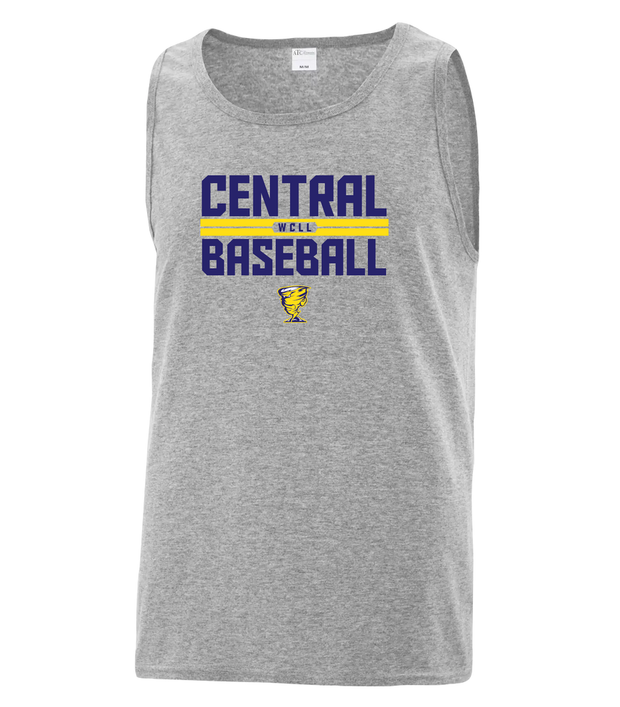 Central Baseball Adult Cotton Tank Top with Printed Logo