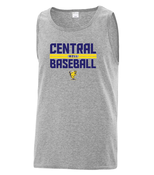 Central Baseball Adult Cotton Tank Top with Printed Logo