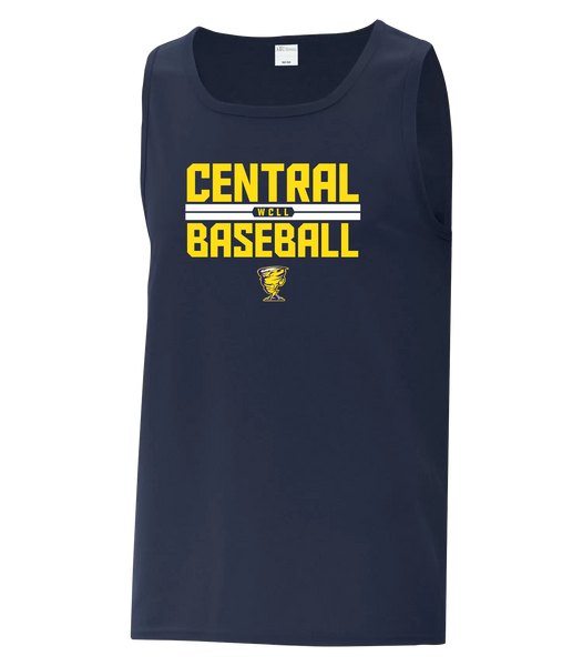Central Baseball Adult Cotton Tank Top with Printed Logo