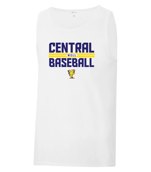 Central Baseball Adult Cotton Tank Top with Printed Logo