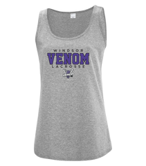 Windsor Venom Lacrosse Ladies Cotton Tank Top with Printed Logo