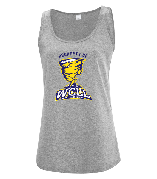 "Property of WCLL" Ladies Flowy Racerback Tank with Printed Logo