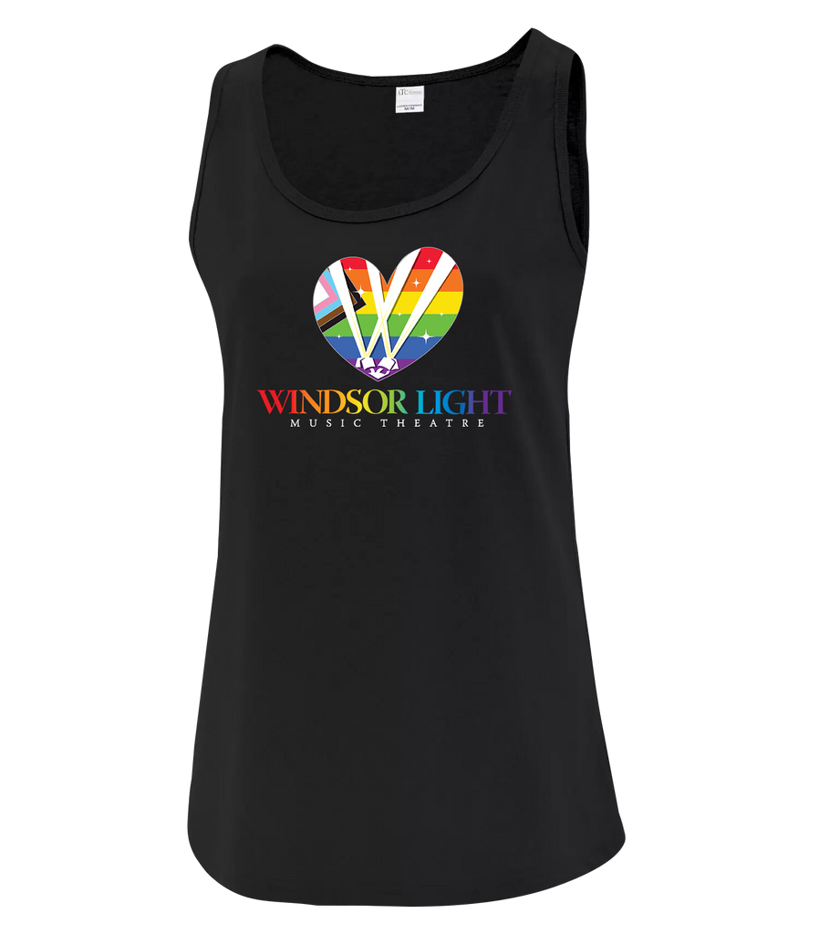 Windsor Light Music Theatre Pride Ladies Cotton Tank with Printed logo