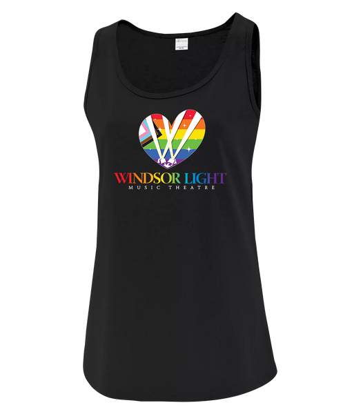 Windsor Light Music Theatre Pride Ladies Cotton Tank with Printed logo