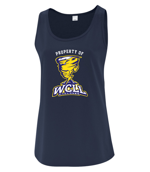 "Property of WCLL" Ladies Flowy Racerback Tank with Printed Logo