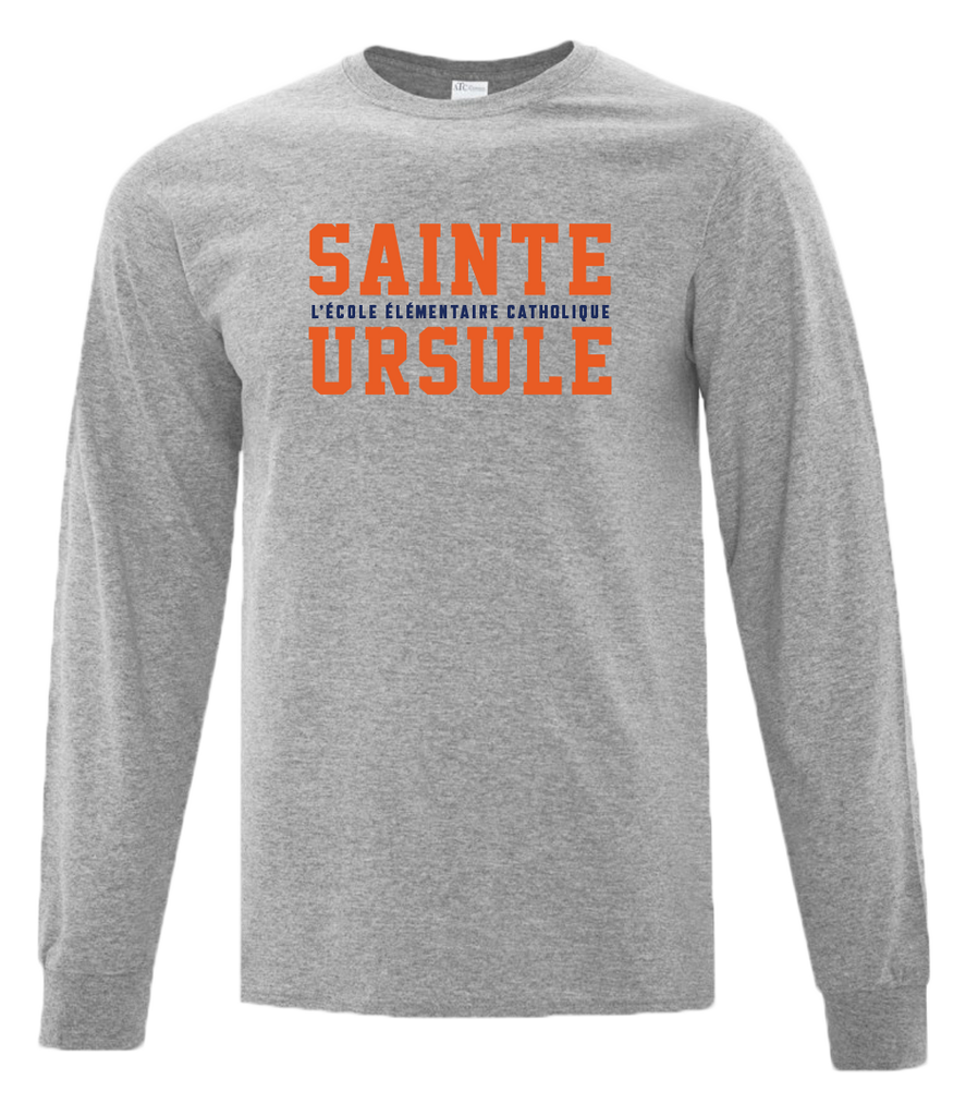 Sainte-Ursule Block Letters Adult Cotton Long Sleeve with Printed Logo