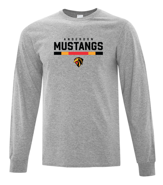 Anderdon Mustangs Youth Cotton Long Sleeve with Printed Logo