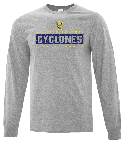 Cyclones Youth Cotton Long Sleeve with Printed Logo
