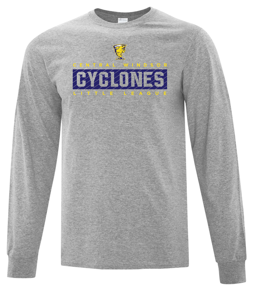 Cyclones Adult Cotton Long Sleeve with Printed Logo