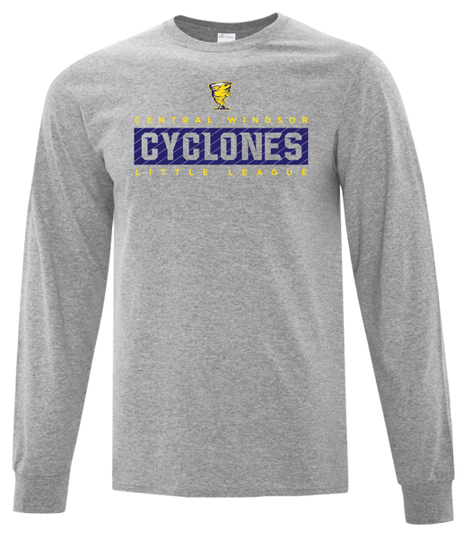 Cyclones Adult Cotton Long Sleeve with Printed Logo