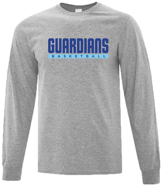 Guardians Basketball Block Letters Youth Cotton Long Sleeve with Printed Logo