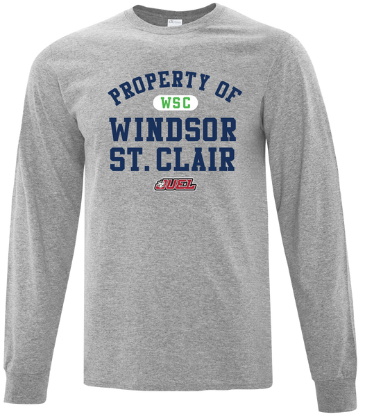 Property of Windsor St. Clair Basketball Adult Cotton Long Sleeve with Printed Logo