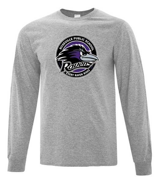 Roseville Ravens Adult Cotton Long Sleeve with Printed Logo