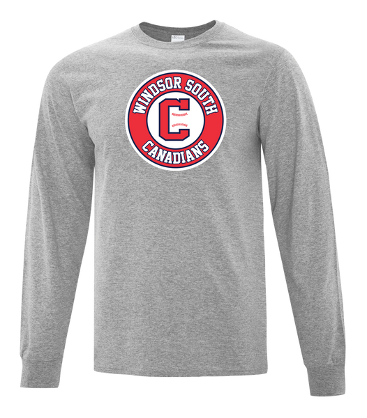Windsor South Canadians Adult Cotton Long Sleeve with Printed Logo