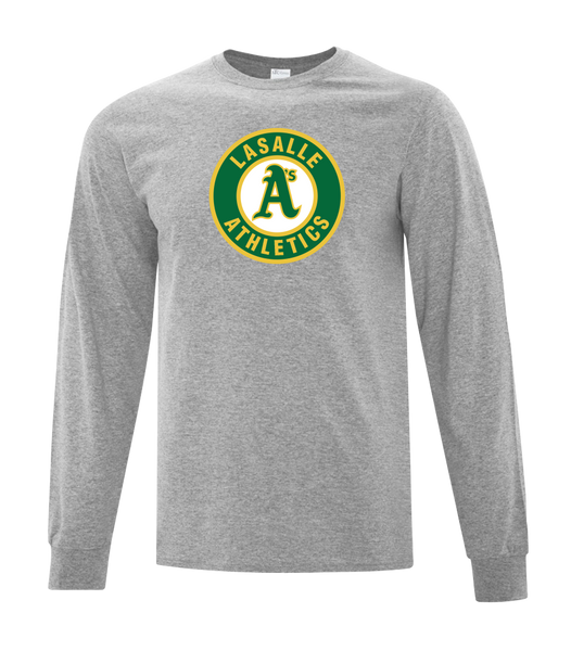 LaSalle Athletics Adult Cotton Long Sleeve with Printed Logo