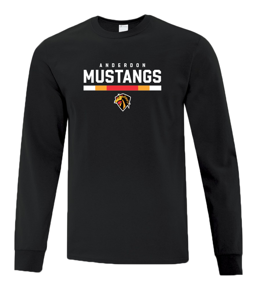Anderdon Mustangs Youth Cotton Long Sleeve with Printed Logo
