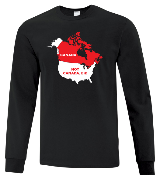 "Canada. Not Canada, Eh!" Youth Cotton Long Sleeve with Printed Logo