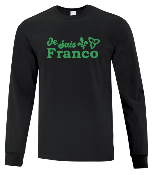 "Je Suis Franco" Adult Cotton Long Sleeve with Printed Logo