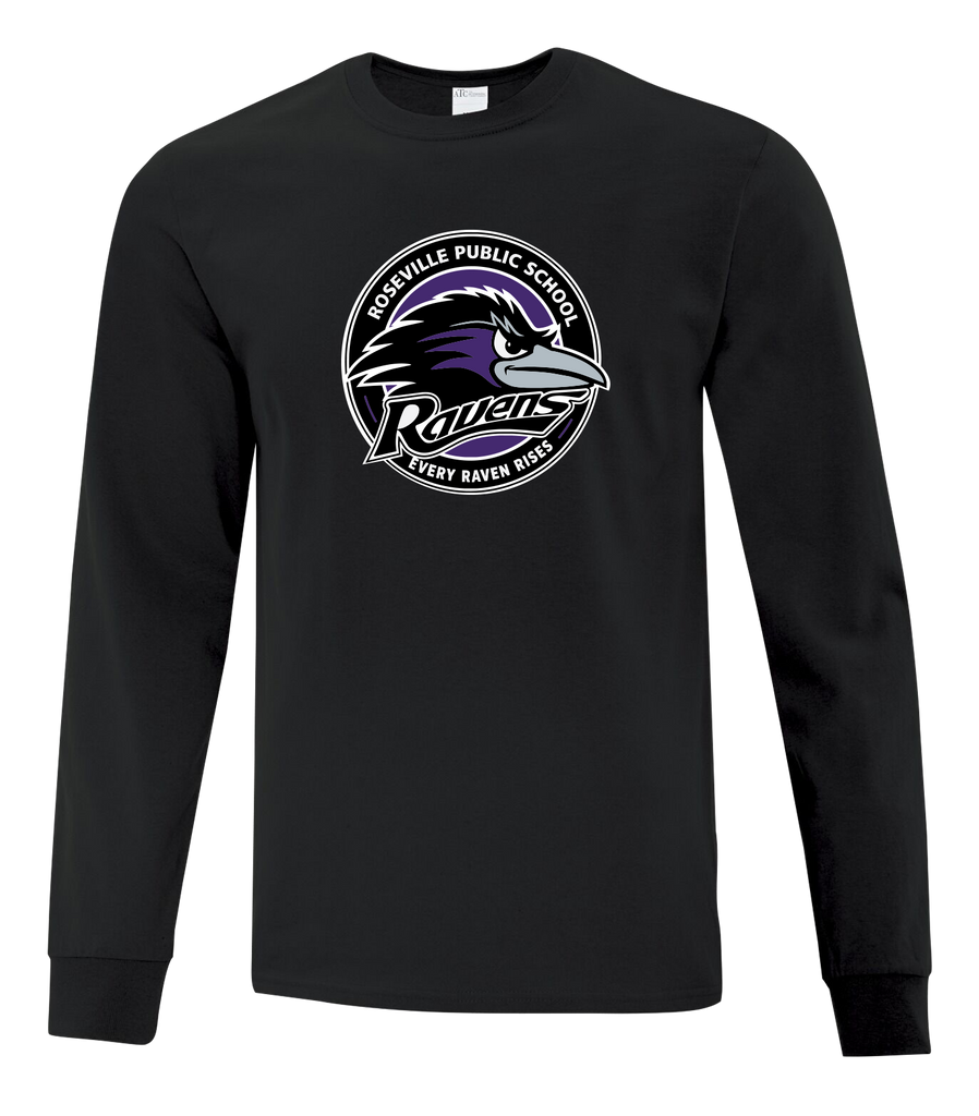 Roseville Ravens Youth Cotton Long Sleeve with Printed Logo