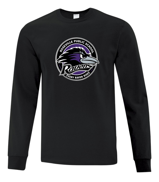 Roseville Ravens Adult Cotton Long Sleeve with Printed Logo