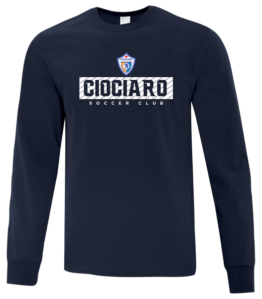 Ciociaro Soccer Club Block Letters Adult Cotton Long Sleeve with Printed Logo