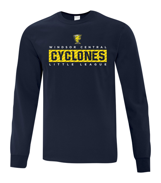 Cyclones Adult Cotton Long Sleeve with Printed Logo