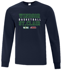Windsor St. Clair Basketball Block Letters Adult Cotton Long Sleeve with Printed Logo
