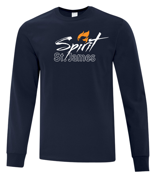 St. James Adult Cotton Long Sleeve with Printed Logo