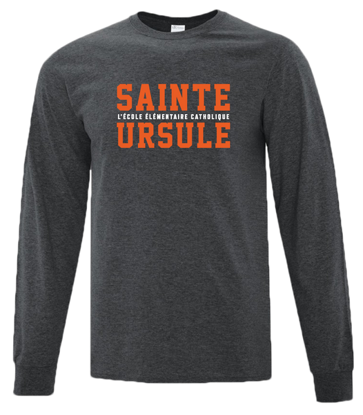 Sainte-Ursule Block Letters Adult Cotton Long Sleeve with Printed Logo