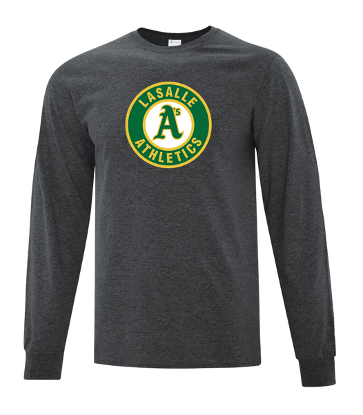 LaSalle Athletics Youth Cotton Long Sleeve with Printed Logo