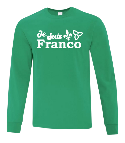 "Je Suis Franco" Adult Cotton Long Sleeve with Printed Logo