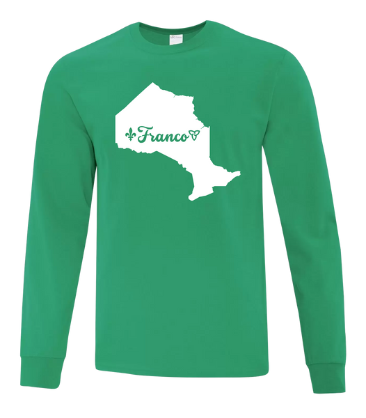 "Franco-Ontarian Map" Adult Cotton Long Sleeve with Printed Logo